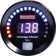 Digital Volt Gauge, 8-18 Volts, 2-1/16 in Dia, Black Face