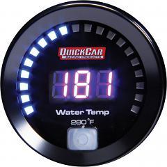 Water Temperature Gauge - 100-280 Degree F - Digital - 2-1-16 in Diameter - Black Face