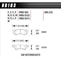 Hawk Brake Pads, Big GM, Blue Compound