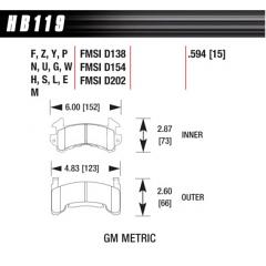 Hawk Brake Pads, Small GM Metric, DTC 30 Compound